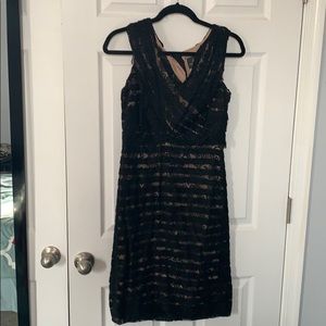 Black cocktail dress (lace), Adrianna Papell